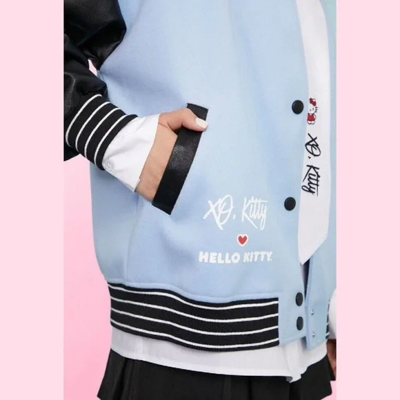 Hello Kitty Varsity Jacket – Light Blue & Black (XO, Kitty) - Picture 6 of 13